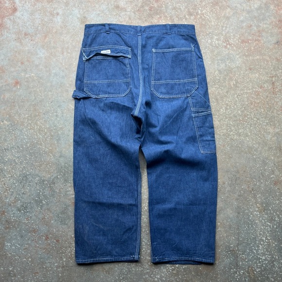 Vintage Hercules Vat Dyed Union Made Denim Carpenter Pants Blue Sears 36x27 - Picture 2 of 12